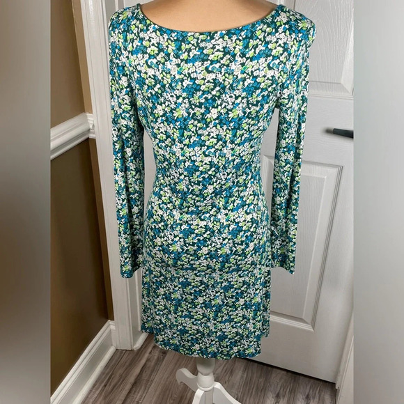 BP Womens Green Moss Hannah Kate Dress Size Small Floral Print Long Sleeve - Picture 7 of 9
